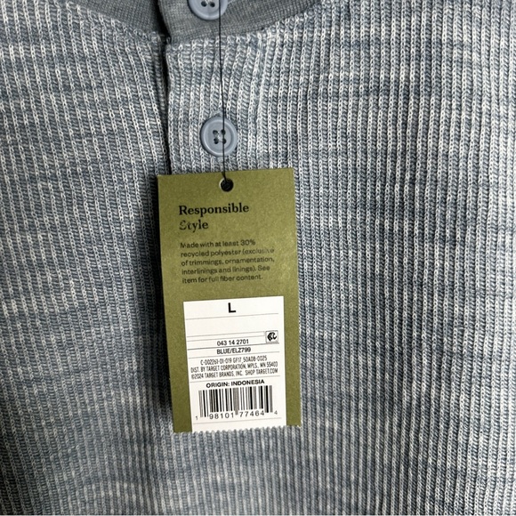 Goodfellow - Men’s - Waffle Knit Long Sleeve Henley Shirt - Size Large - NWT - Picture 6 of 6